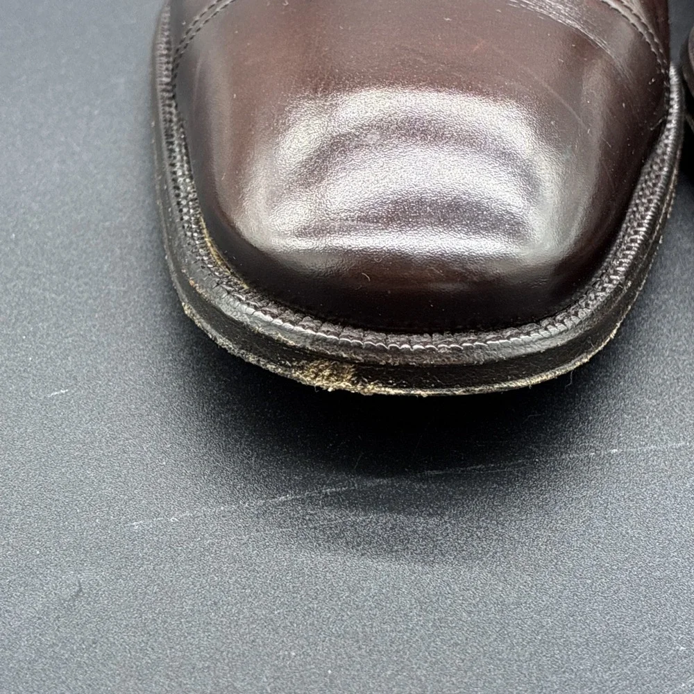 Salvatore Ferragamo Oxford Shoes Men's 11.5 D Brown Leather Cap Toe Made Italy